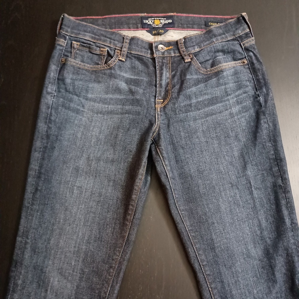Lucky Brand Charlie Capri‎ Jeans Womens 10/30 Dark Wash Denim Mid Rise Blue 10